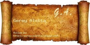 Gerey Aletta névjegykártya